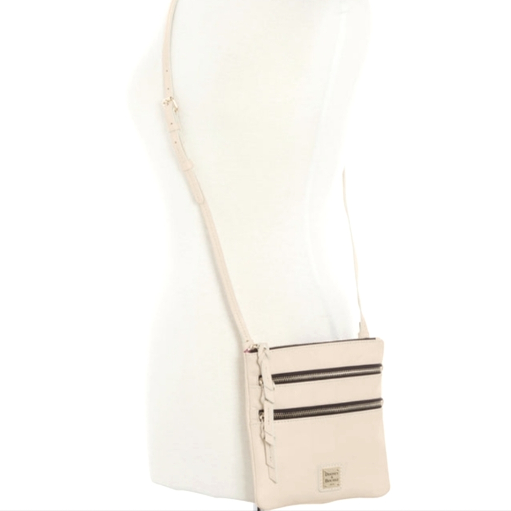 Dooney & Bourke Triple Zip White Crossbody Bag